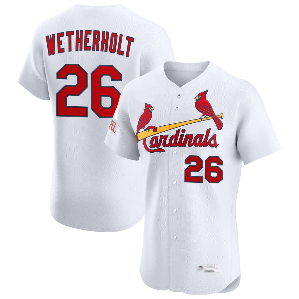 MATTH St. Louis Cardinals #26 JJ Wetherholt Player White Home Limited Elite Stitched Jerseys