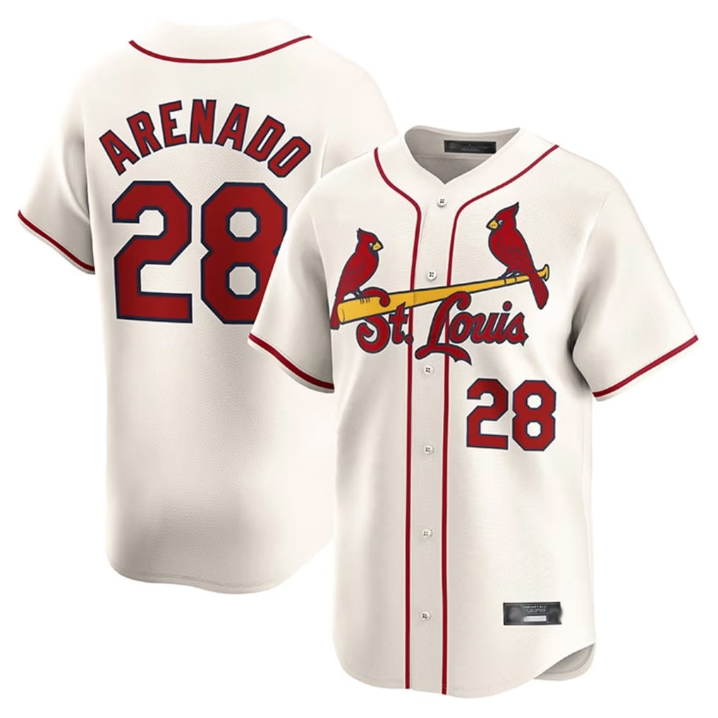 MATTH St. Louis Cardinals #28 Nolan Arenado Player Cream Home Limited Stitched Jerseys
