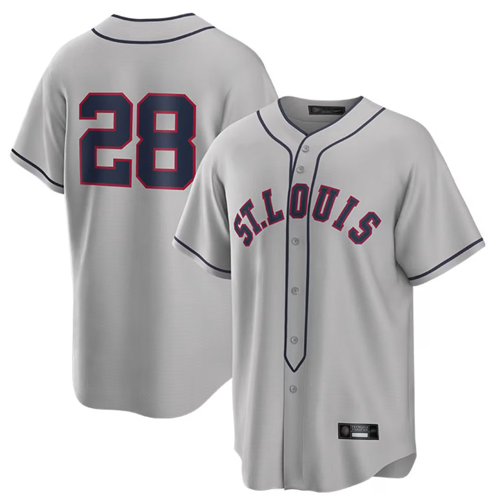 MATTH St. Louis Cardinals #28 Nolan Arenado Player Gray Home Replica Stitched Jerseys