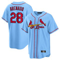 MATTH St. Louis Cardinals #28 Nolan Arenado Player Light Blue Home Game Stitched Jerseys
