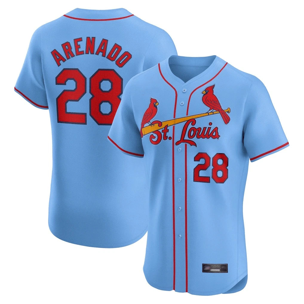 MATTH St. Louis Cardinals #28 Nolan Arenado Player Light Blue Home Limited Elite Stitched Jerseys