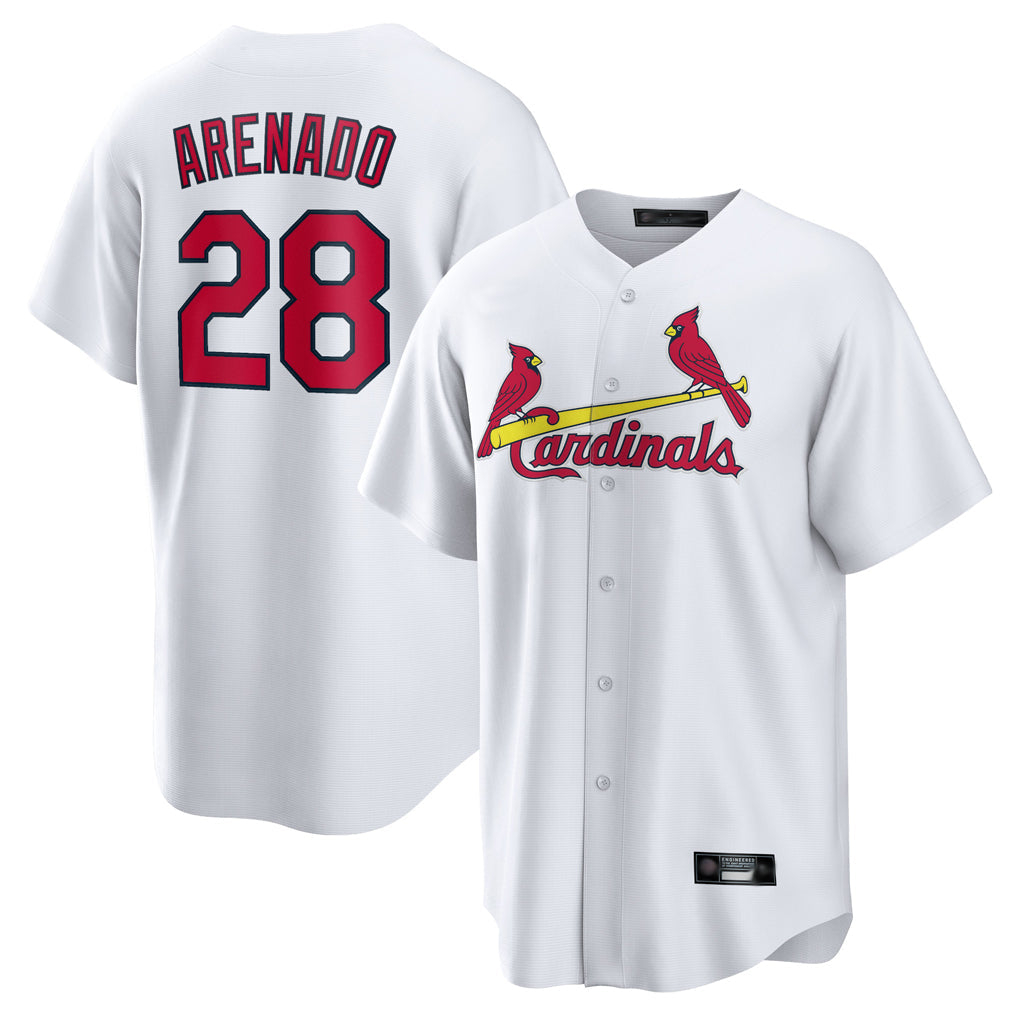 MATTH St. Louis Cardinals #28 Nolan Arenado Player White Home Game Stitched Jerseys