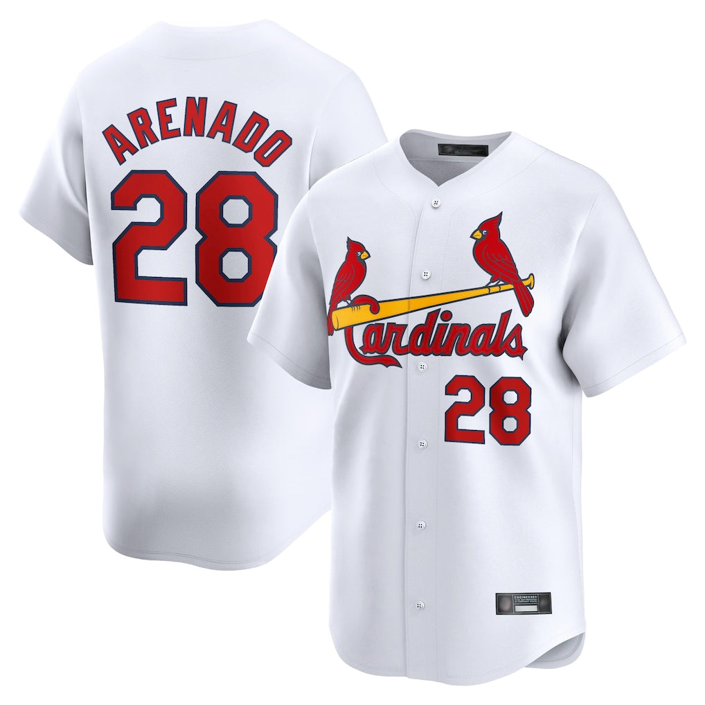 MATTH St. Louis Cardinals #28 Nolan Arenado Player White Home Limited Stitched Jerseys