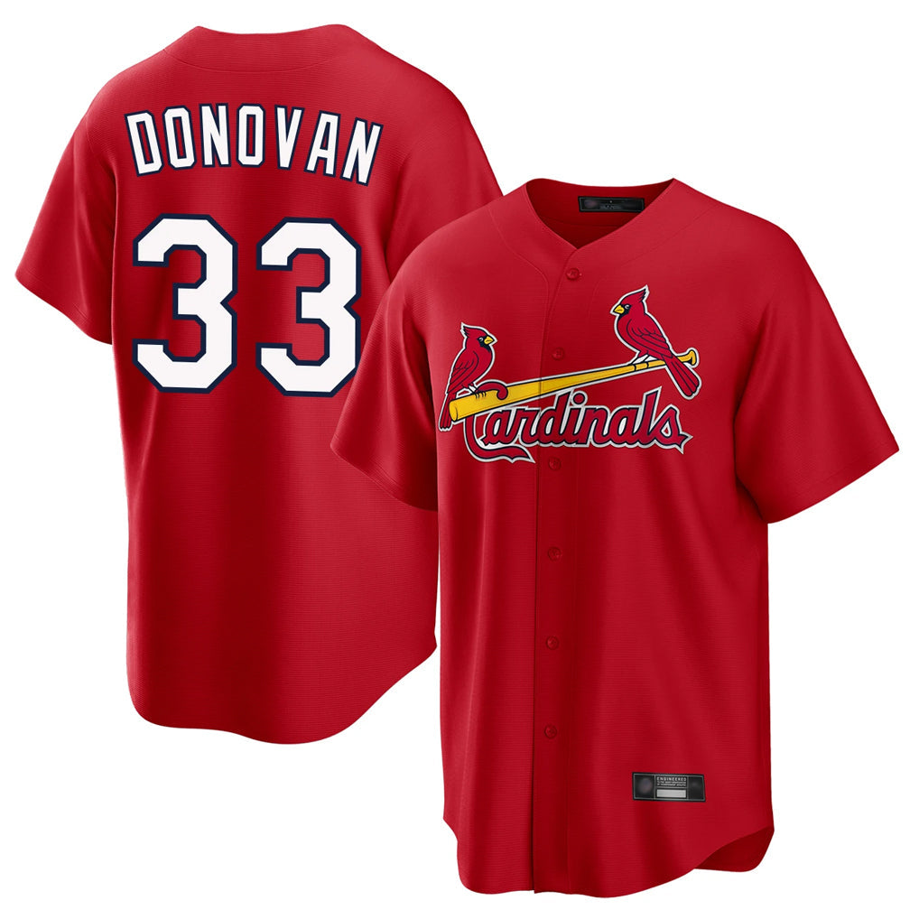 MATTH St. Louis Cardinals #33 Brendan Donovan Player Red Home Game Stitched Jerseys