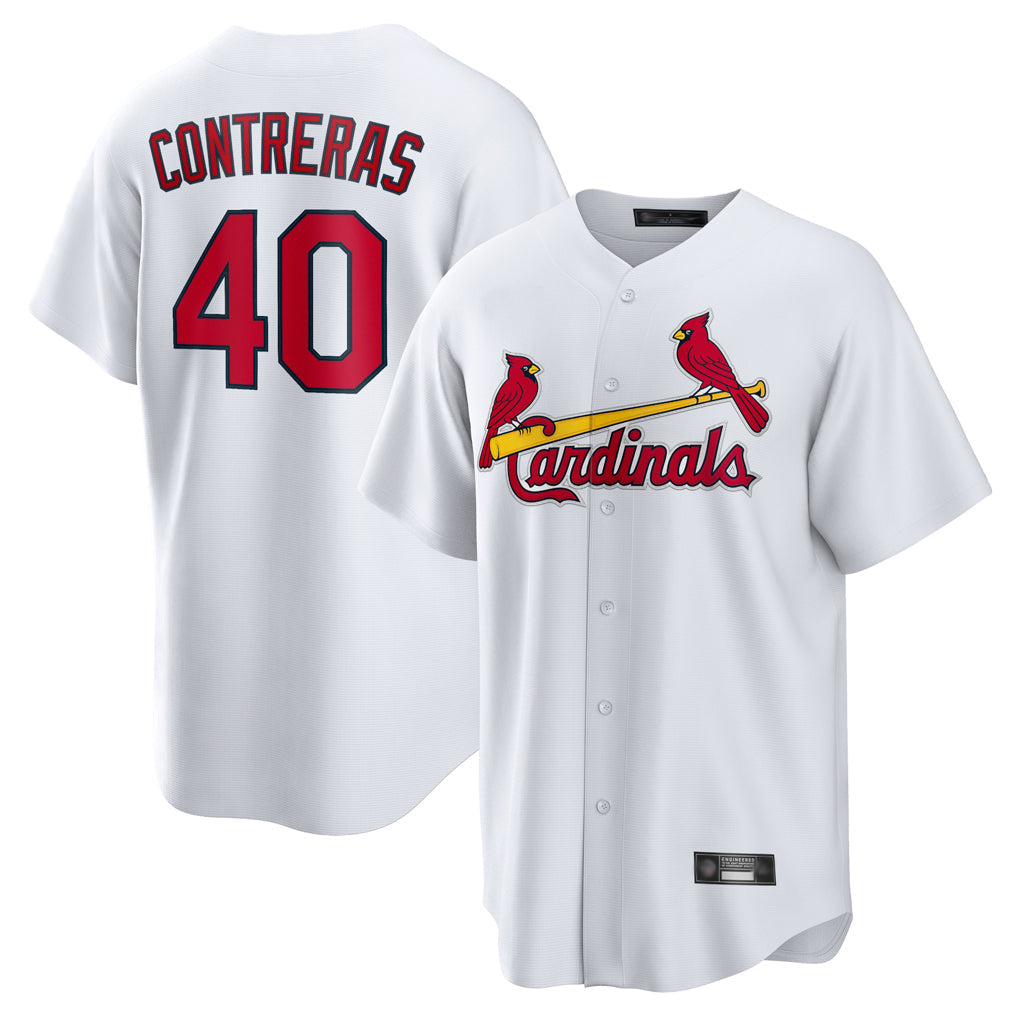 MATTH St. Louis Cardinals #40 Willson Contreras Player White Home Game Stitched Jerseys