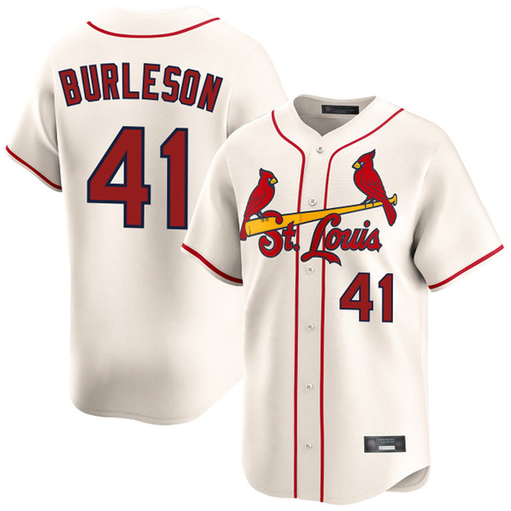 MATTH St. Louis Cardinals #41 Alec Burlesona Player Cream Home Limited Stitched Jerseys
