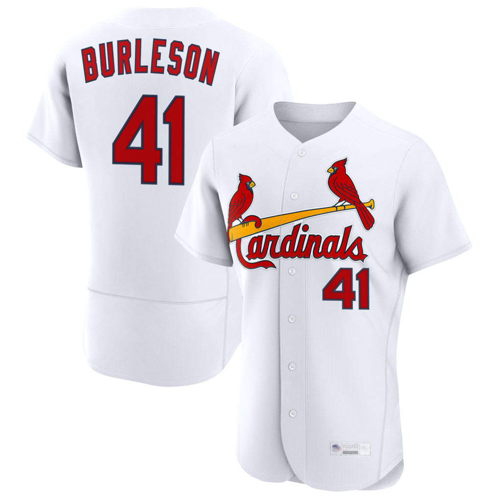 MATTH St. Louis Cardinals #41 Alec Burlesona Player White Home Limited Elite Stitched Jerseys