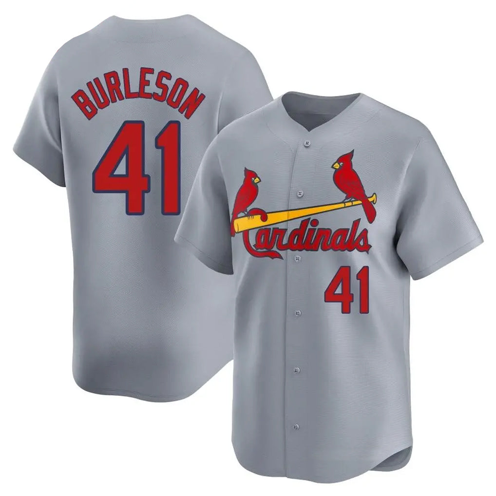 MATTH St. Louis Cardinals #41 Alec Burlesona Player Gray Home Limited Stitched Jerseys