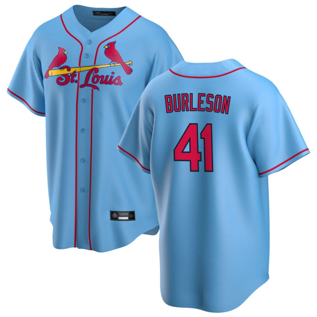 MATTH St. Louis Cardinals #41 Alec Burlesona Player Light Blue Home Game Stitched Jerseys