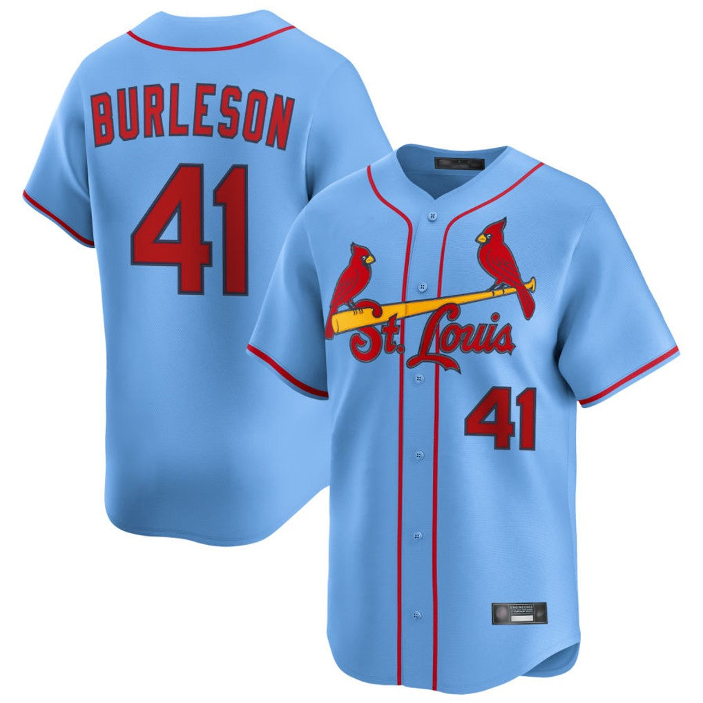 MATTH St. Louis Cardinals #41 Alec Burlesona Player Light Blue Home Limited Stitched Jerseys
