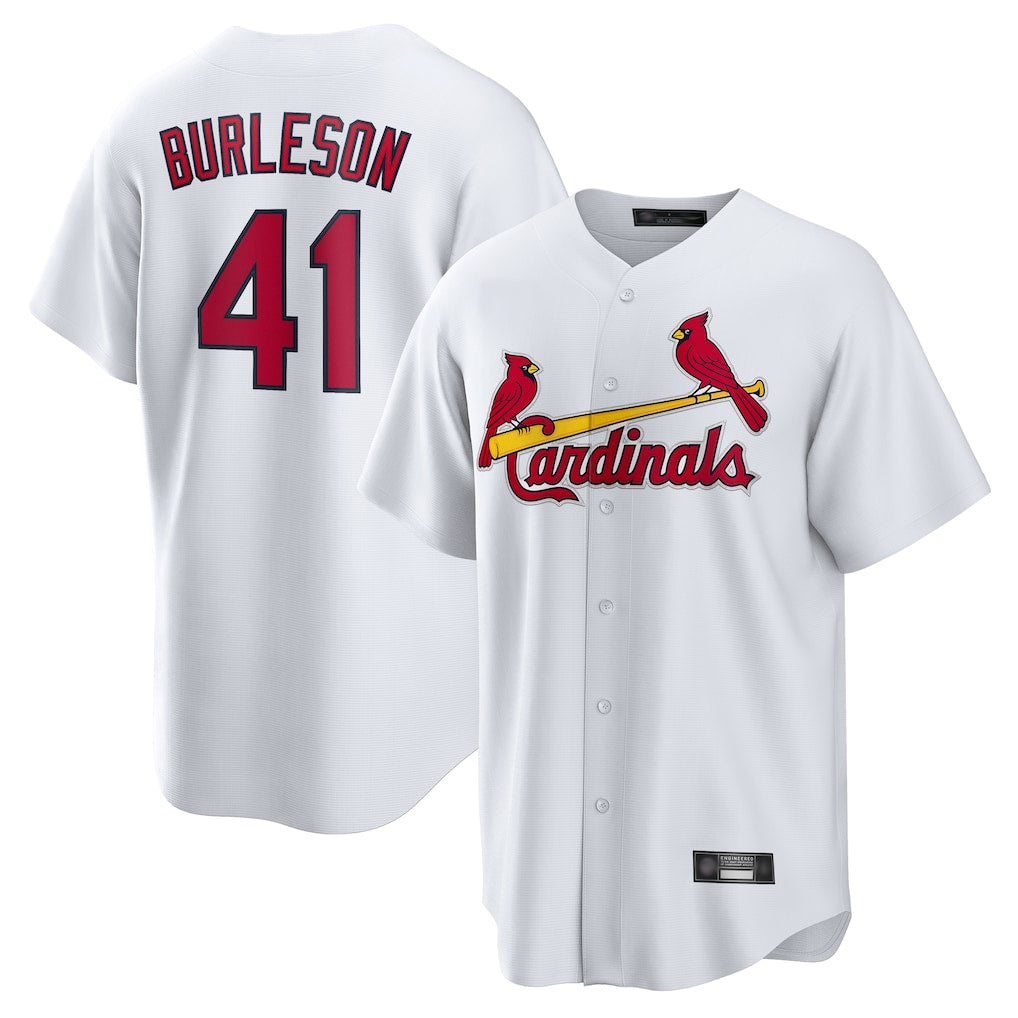 MATTH St. Louis Cardinals #41 Alec Burlesona Player White Home Game Stitched Jerseys