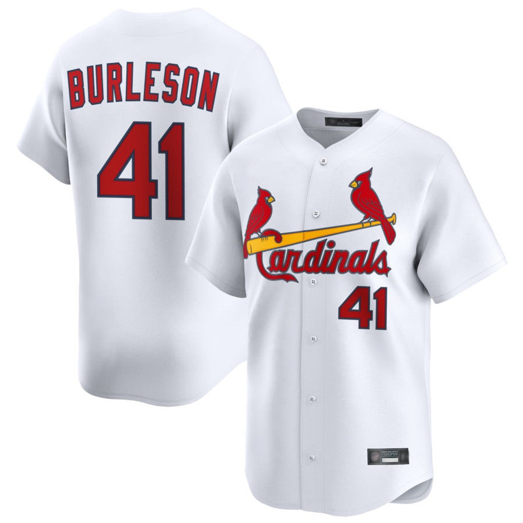 MATTH St. Louis Cardinals #41 Alec Burlesona Player White Home Limited Stitched Jerseys