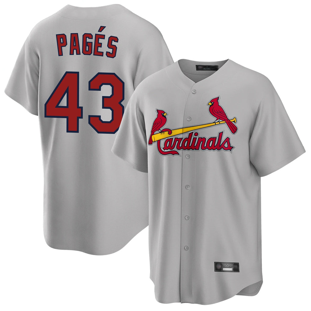 MATTH St. Louis Cardinals #43 Pedro Pages Player Gray Home Game Stitched Jerseys