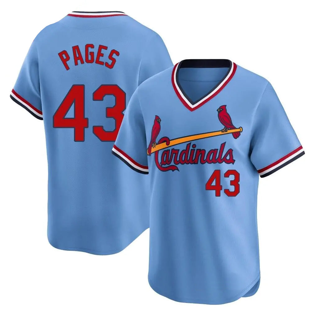 MATTH St. Louis Cardinals #43 Pedro Pages Player Light Blue City Connect Home T-shirt Stitched Jerseys