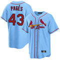 MATTH St. Louis Cardinals #43 Pedro Pages Player Light Blue Home Game Stitched Jerseys