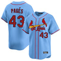 MATTH St. Louis Cardinals #43 Pedro Pages Player Light Blue Home Limited Stitched Jerseys