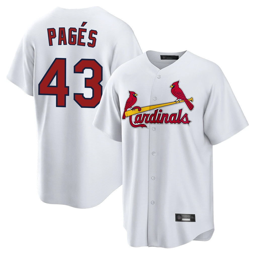 MATTH St. Louis Cardinals #43 Pedro Pages Player White Home Game Stitched Jerseys