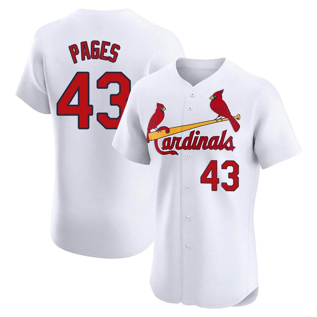 MATTH St. Louis Cardinals #43 Pedro Pages Player White Home Limited Elite Stitched Jerseys