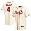 MATTH St. Louis Cardinals #4 Yadier Molina Player Cream Home Game Stitched Jerseys