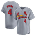 MATTH St. Louis Cardinals #4 Yadier Molina Player Gray Home Limited Stitched Jerseys