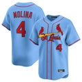 MATTH St. Louis Cardinals #4 Yadier Molina Player Light Blue Home Limited Stitched Jerseys