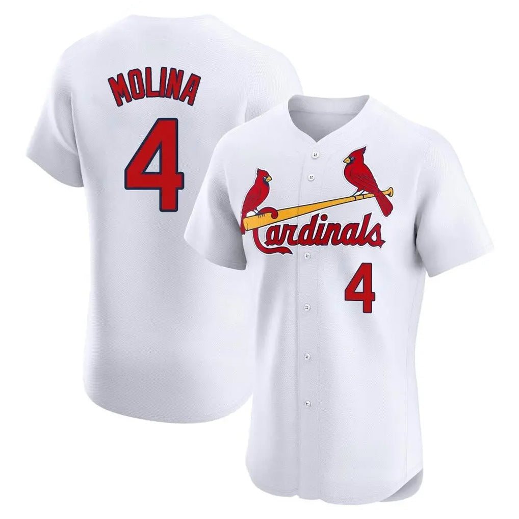 MATTH St. Louis Cardinals #4 Yadier Molina Player White Home Limited Elite Stitched Jerseys
