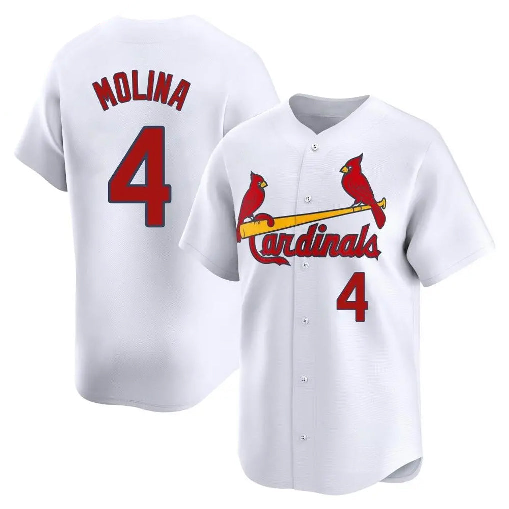 MATTH St. Louis Cardinals #4 Yadier Molina Player White Home Limited Stitched Jerseys