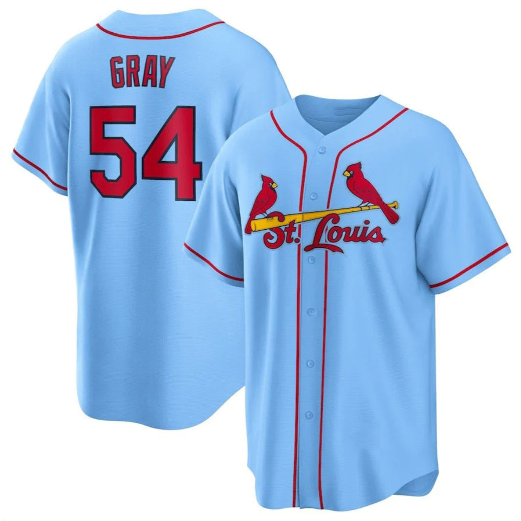 MATTH St. Louis Cardinals #54 Sonny Gray Player Light Blue Home Game Stitched Jerseys