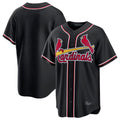 MATTH St. Louis Cardinals Blank Player Black Replica Carbon Fashion Stitched Jerseys