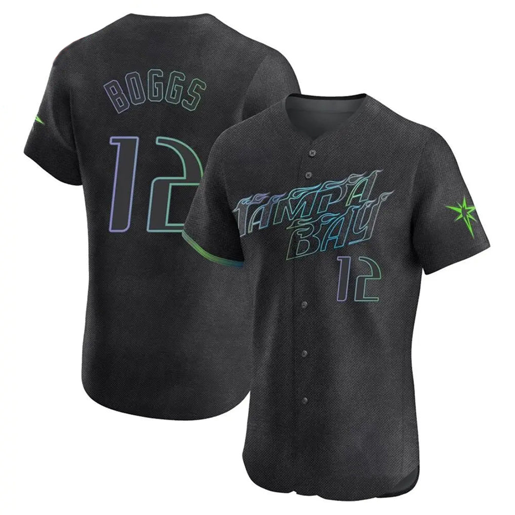 MATTH TB.Rays #12 Wade Boggs Player Black City Connect Home Limited Elite Stitched Jerseys
