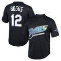 MATTH TB.Rays #12 Wade Boggs Player Black Mitchell & Ness Cooperstown Collection Mesh Batting Practice Stitched Jerseys