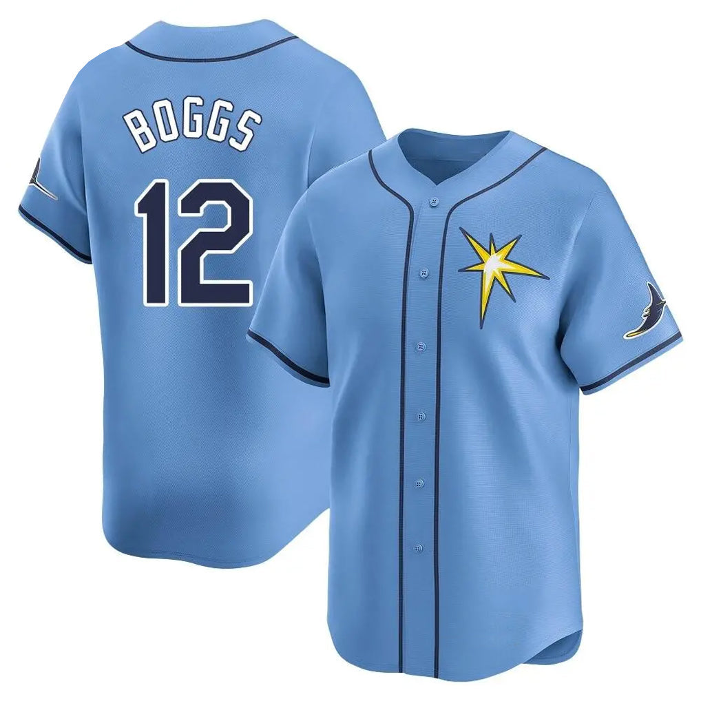 MATTH TB.Rays #12 Wade Boggs Player Light Blue Home Limited Stitched Jerseys