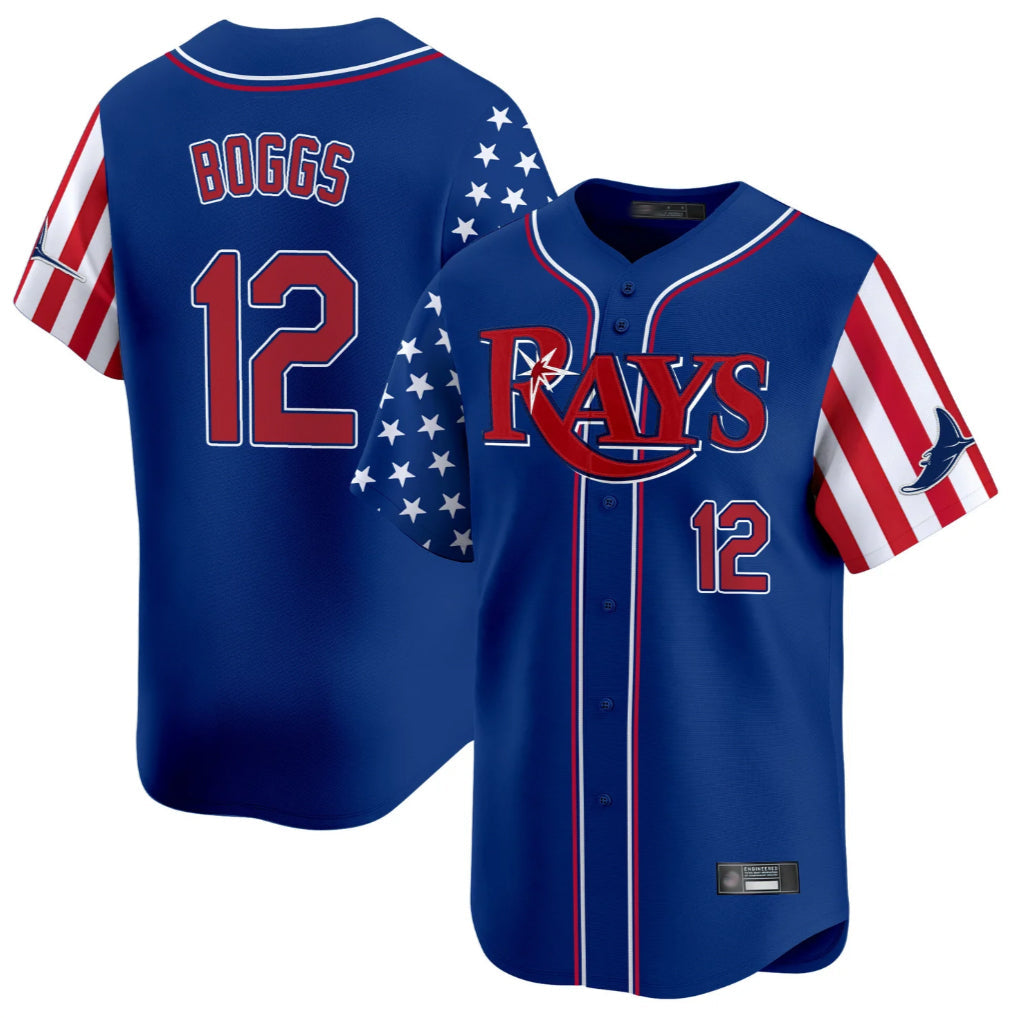 MATTH TB.Rays #12 Wade Boggs Player Royal 2025 Independence Day Vapor Premier Limited Stitched Jerseys