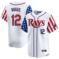 MATTH TB.Rays #12 Wade Boggs Player White 2025 Independence Day Vapor Premier Limited Stitched Jerseys