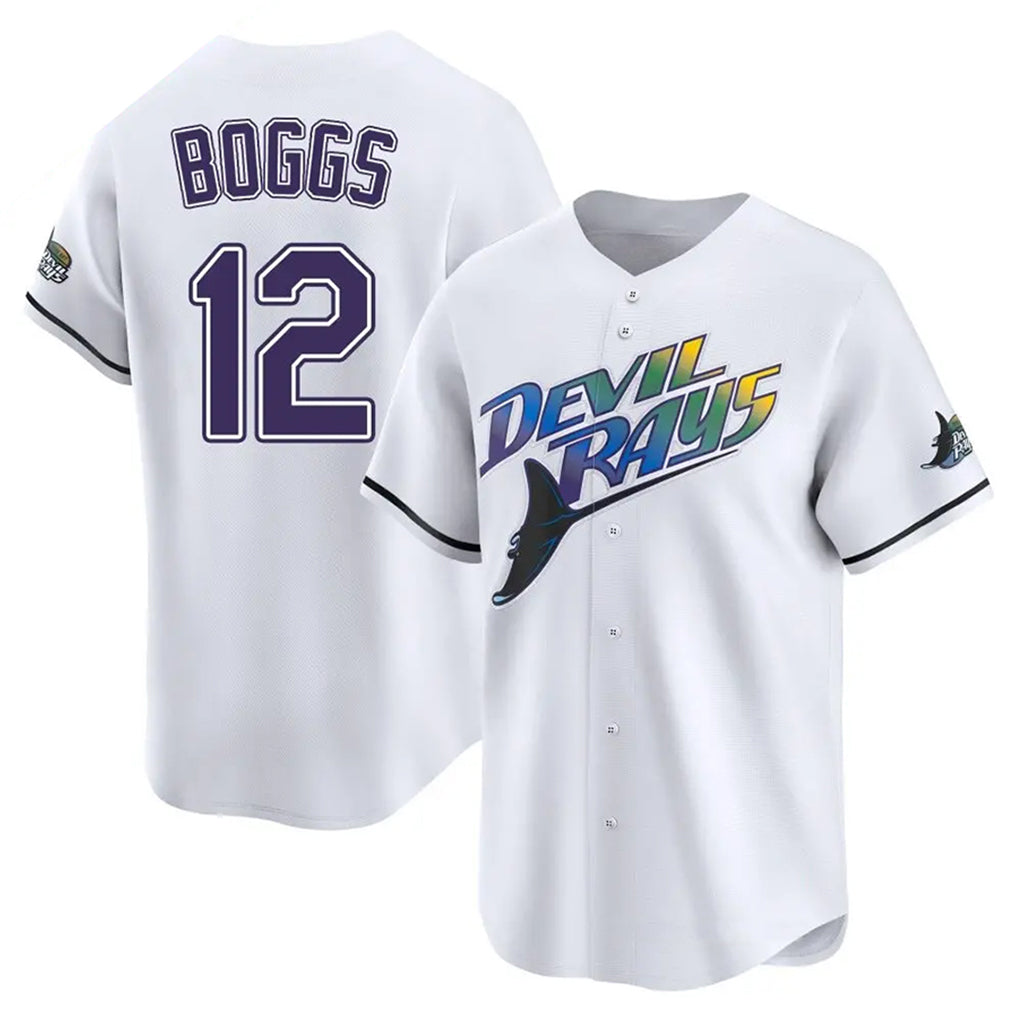 MATTH TB.Rays #12 Wade Boggs Player White City Connect Home Stitched Jerseys