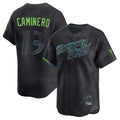 MATTH TB.Rays #13 Junior Caminero Player Black City Connect Home Limited Stitched Jerseys