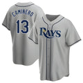 MATTH TB.Rays #13 Junior Caminero Player Gray Home Game Stitched Jerseys