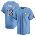 MATTH TB.Rays #13 Junior Caminero Player Light Blue Home Limited Stitched Jerseys