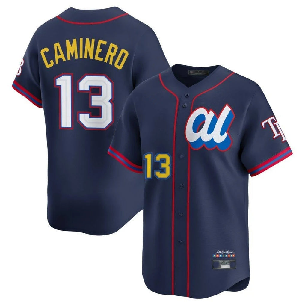 MATTH TB.Rays #13 Junior Caminero Player Navy All-star Limited Stitched Jersey