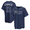 MATTH TB.Rays #13 Junior Caminero Player Navy Home Limited Stitched Jerseys