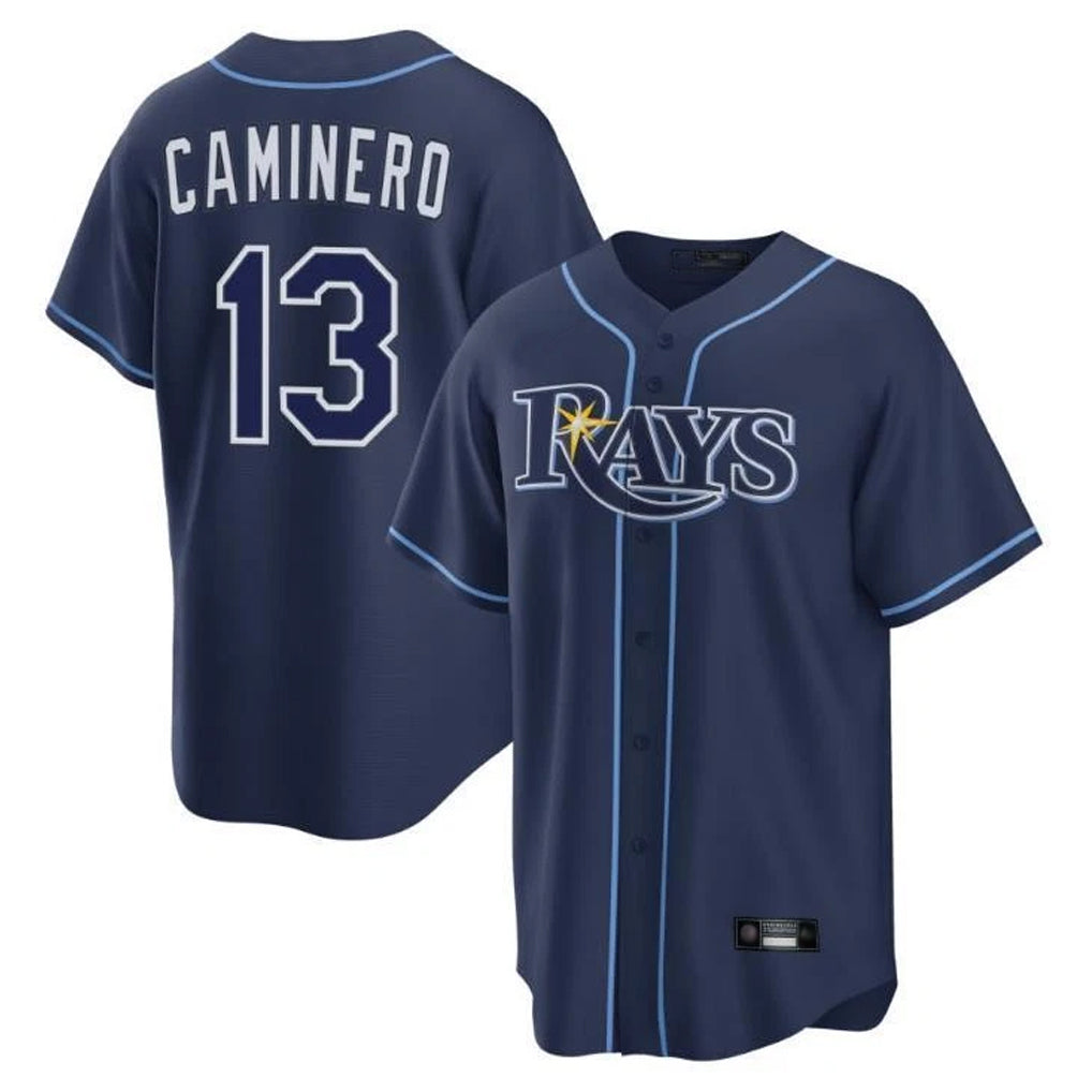 MATTH TB.Rays #13 Junior Caminero Player Navy Home Limited Stitched Jerseys