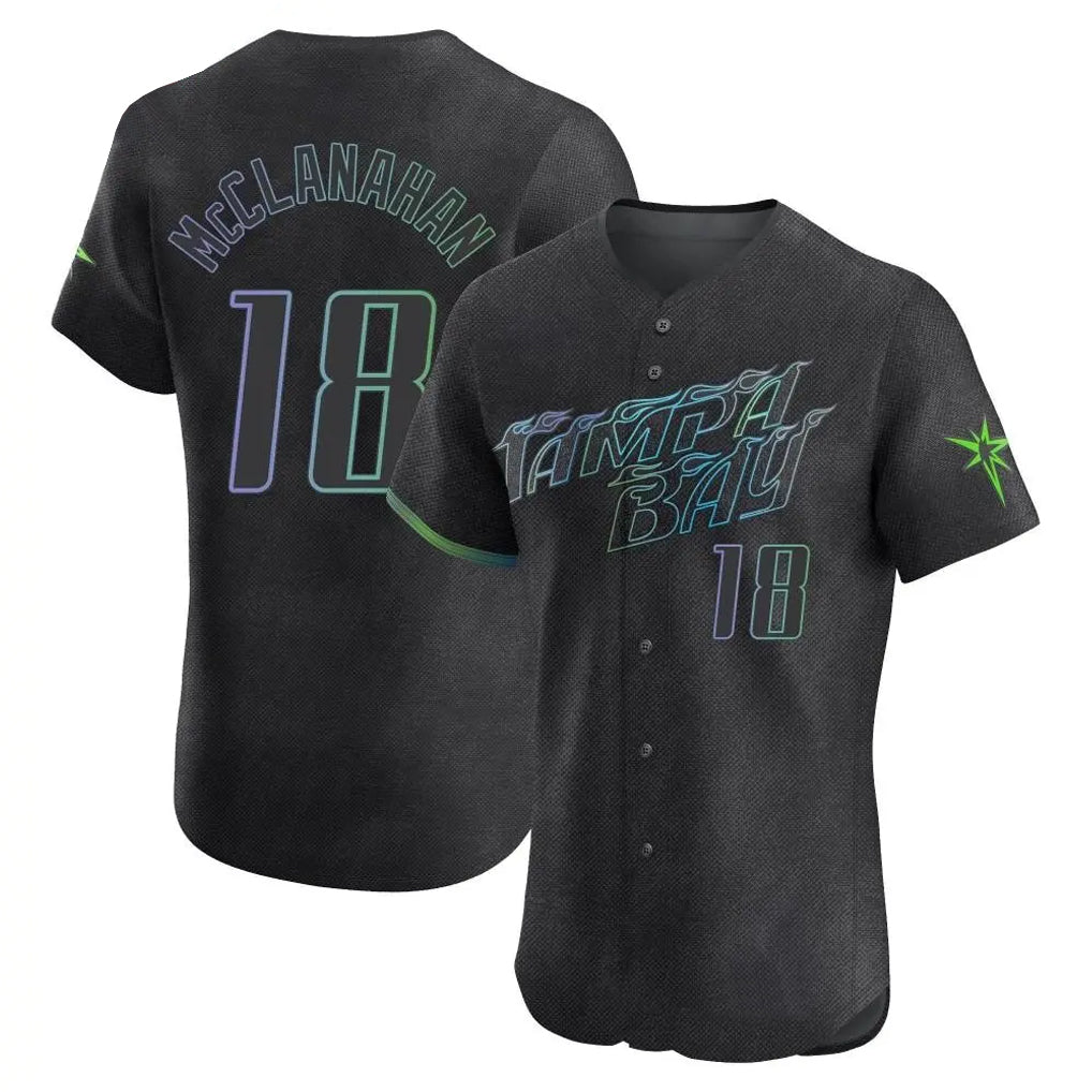 MATTH TB.Rays #18 Shane McClanahan Player Black City Connect Home Limited Elite Stitched Jerseys