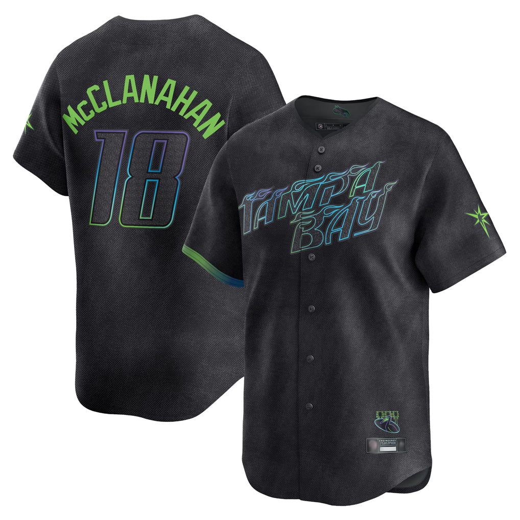 MATTH TB.Rays #18 Shane McClanahan Player Black City Connect Home Limited Stitched Jerseys