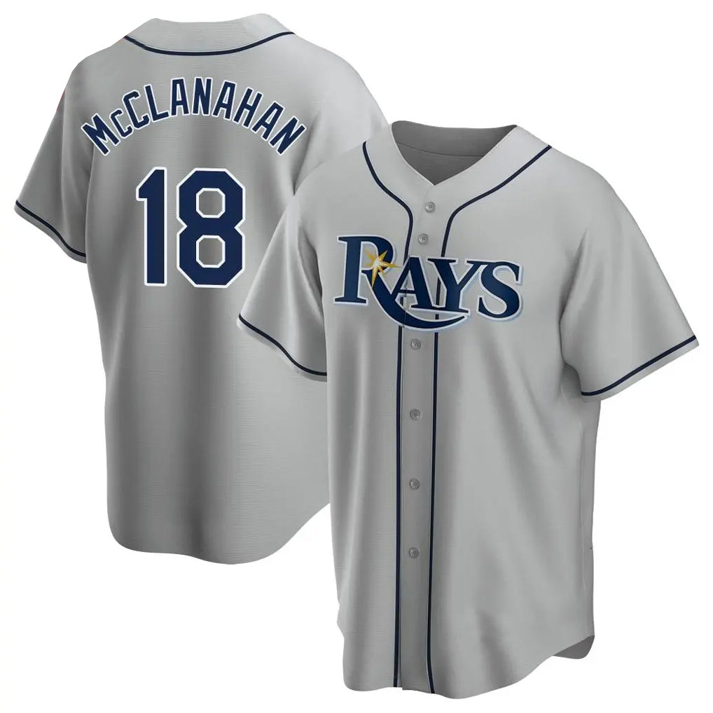 MATTH TB.Rays #18 Shane McClanahan Player Gray Home Game Stitched Jerseys