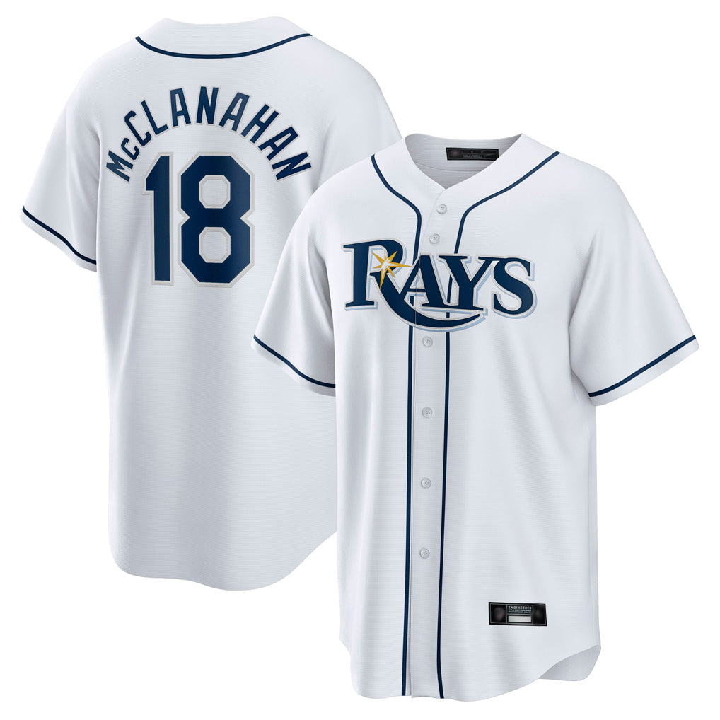 MATTH TB.Rays #18 Shane McClanahan Player White Home Game Stitched Jerseys