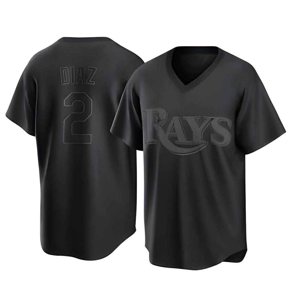 MATTH TB.Rays #2 Yandy Diaz Player Black Home Game Stitched Jerseys