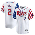 MATTH TB.Rays #2 Yandy Diaz Player White 2025 Independence Day Vapor Premier Limited Stitched Jerseys