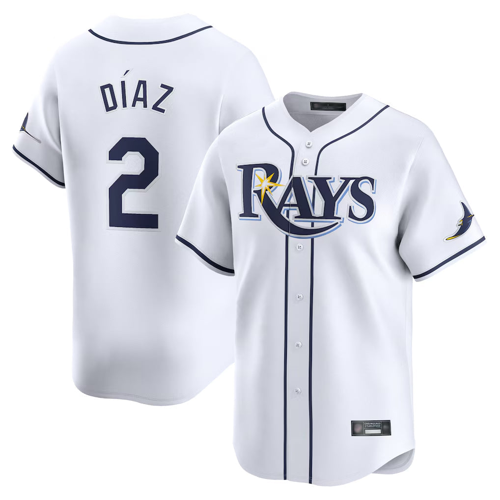 MATTH TB.Rays #2 Yandy Diaz Player White Home Limited Stitched Jerseys