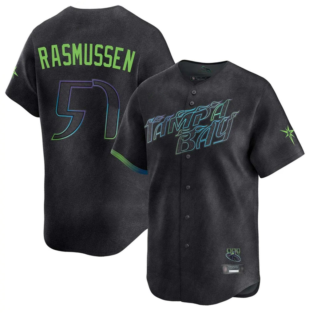 MATTH TB.Rays #57 Drew Rasmussen Player Black City Connect Home Limited Stitched Jerseys