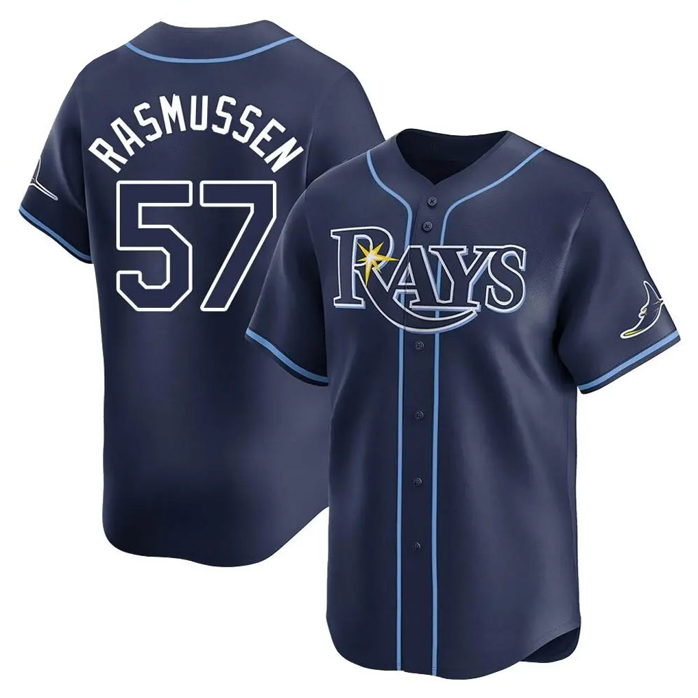 MATTH TB.Rays #57 Drew Rasmussen Player Navy Home Limited Stitched Jerseys